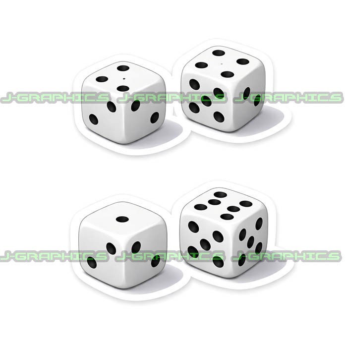 Rolling Dice Vinyl Decal Sticker 2 Pack A