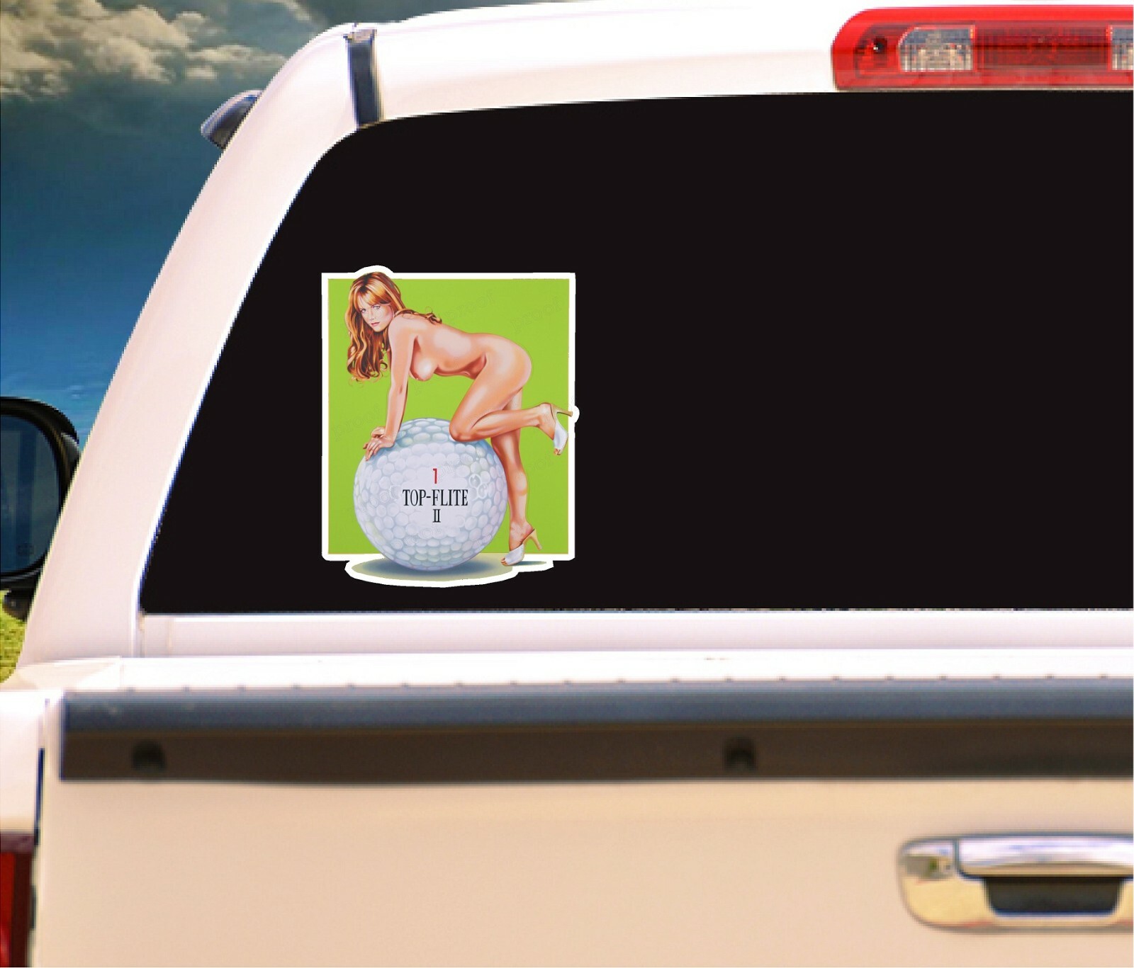 TOP FLITE 2 GOLF PIN UP GIRL 5″H x 4″ W  LAMINATED 