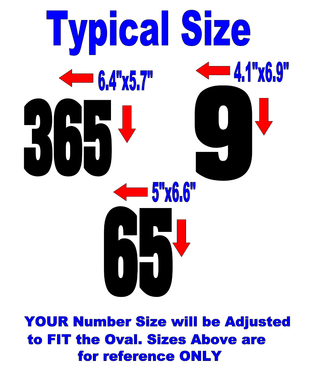 Set of 3 Dirt Bike Number Plate Decals Fits 9×11 Oval Plates