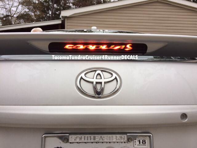 FITS Toyota Corolla S 3rd Brake Light Decal – 2009 2010 2011 2012