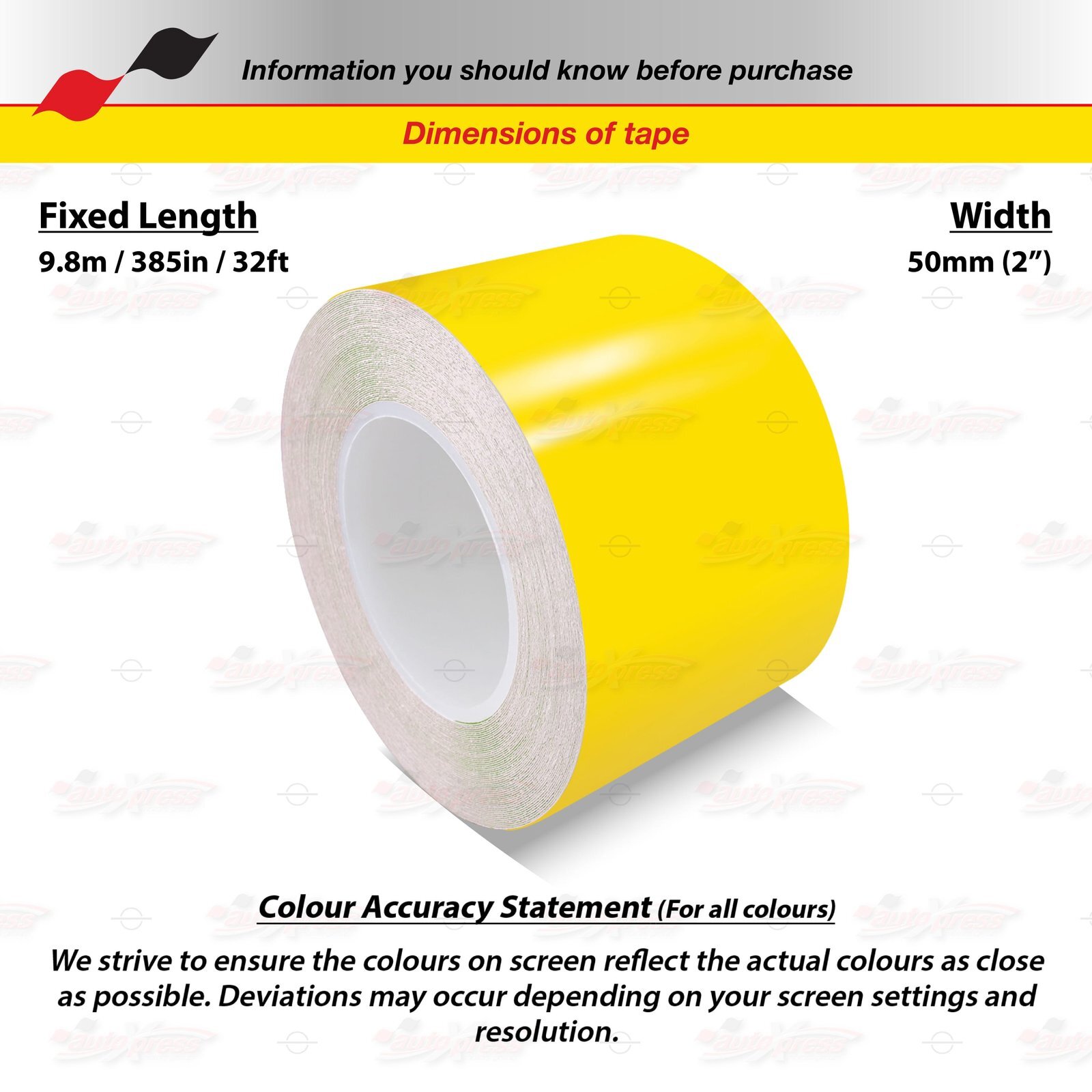 YELLOW 2″ 50mm Roll PIN STRIPE Car Striping Trim Line TAPE Decal Vinyl Sticker