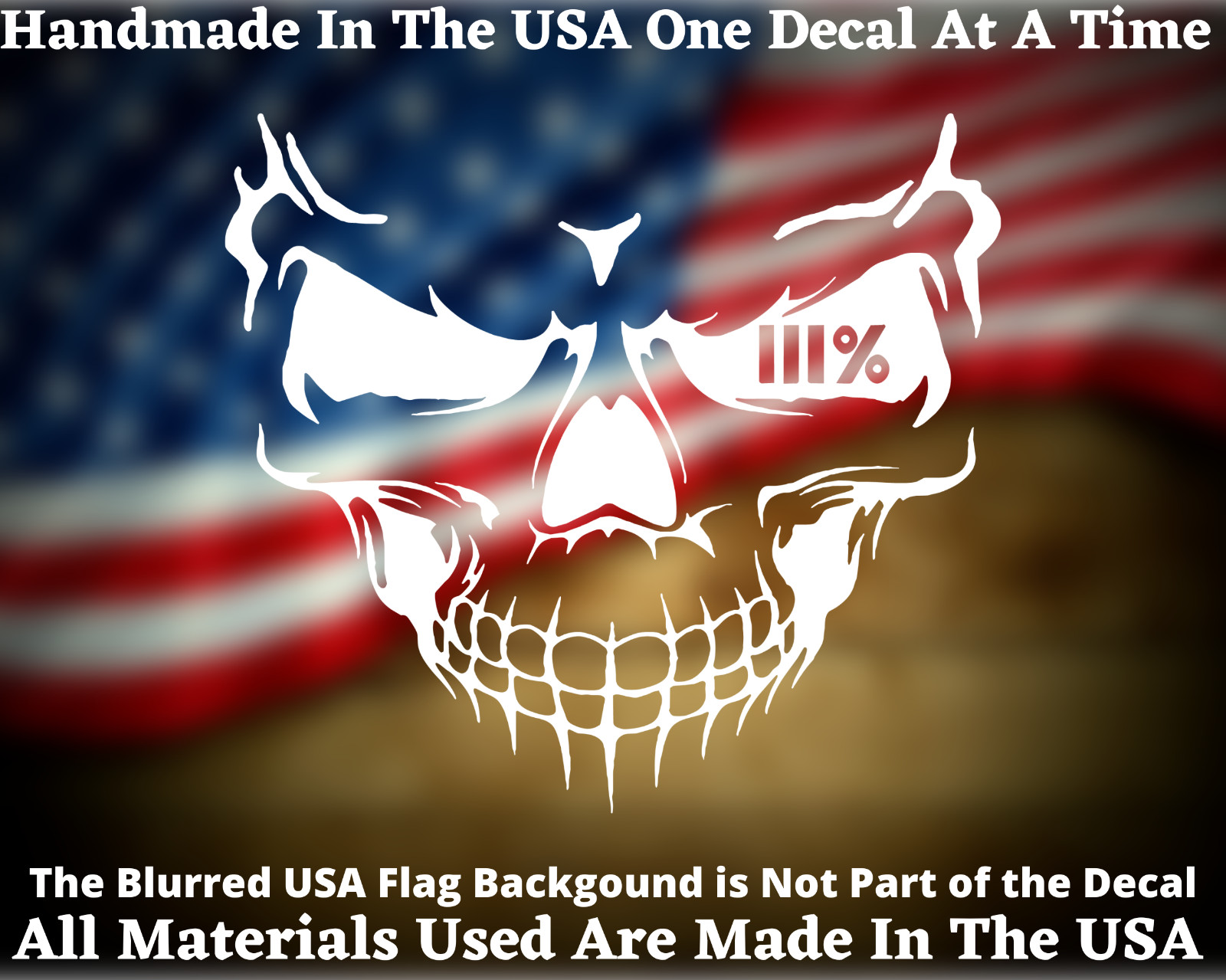 Distressed Patriotic Skull Vinyl Die Cut Vinyl USA Seller