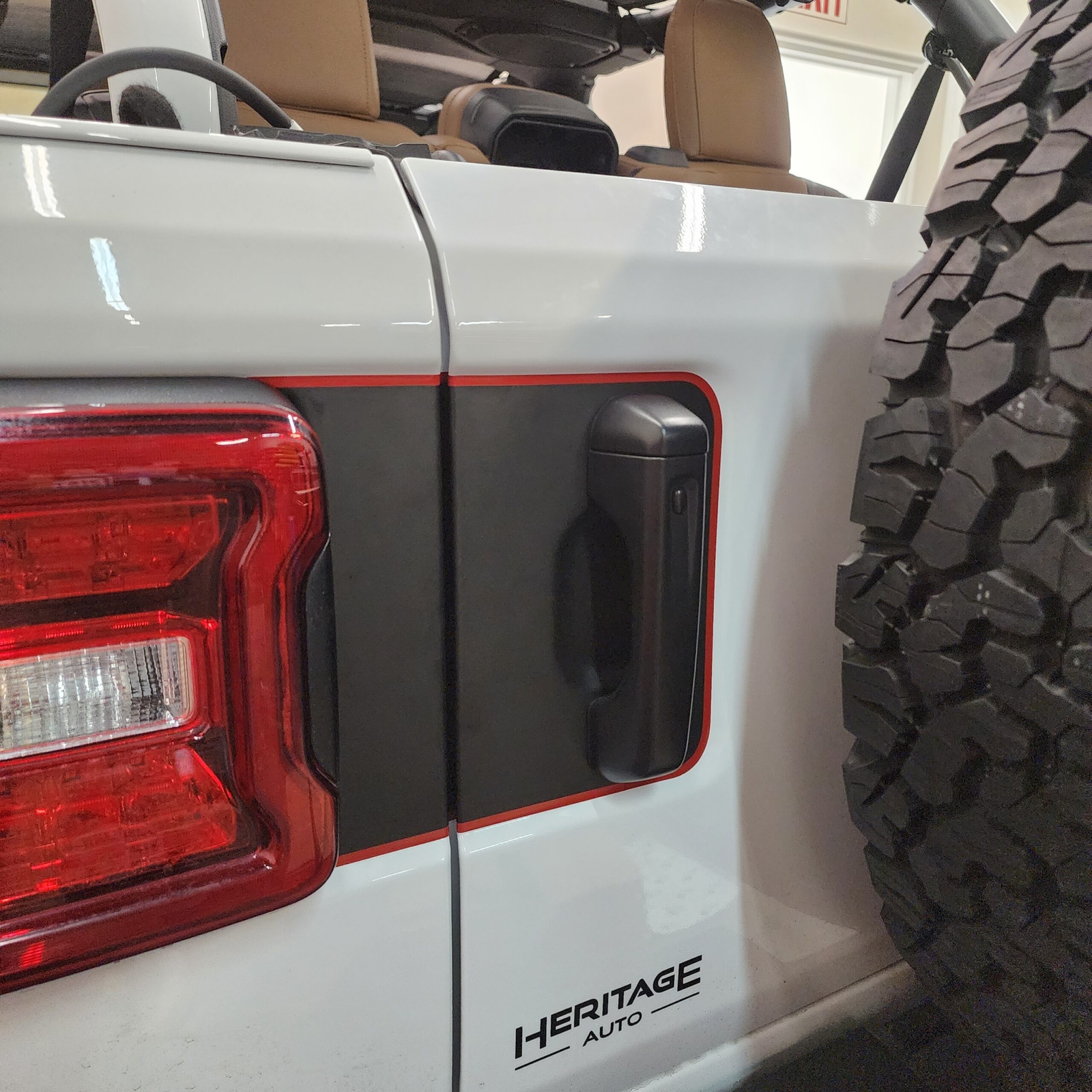 Fits 2018-2024 Jeep Wrangler Rear Door Handle Blackout With Outlines