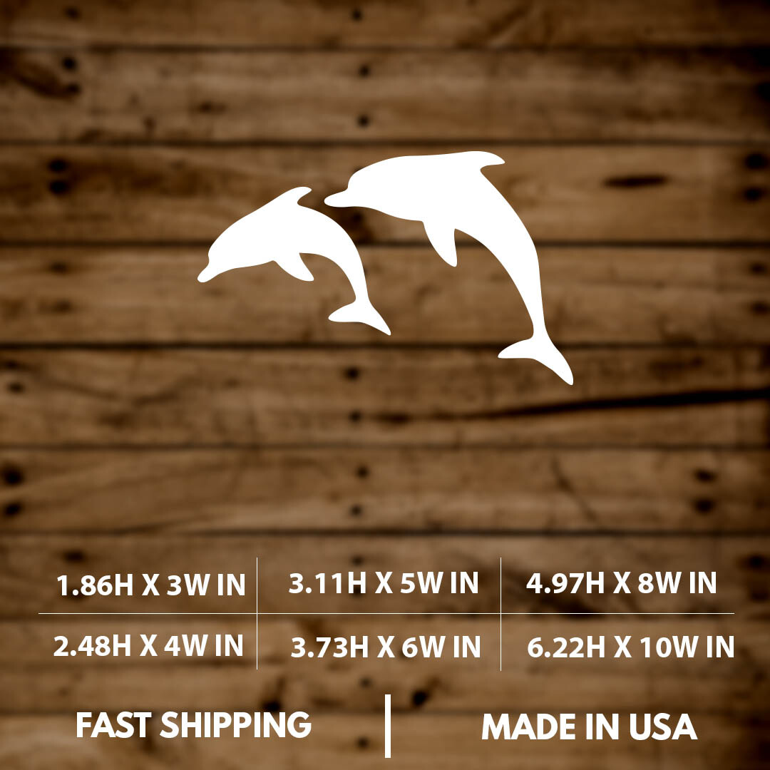 Dolphins Swimming|Cute|Silhouette|Vinyl Sticker|Decal for Window|Laptop|Car