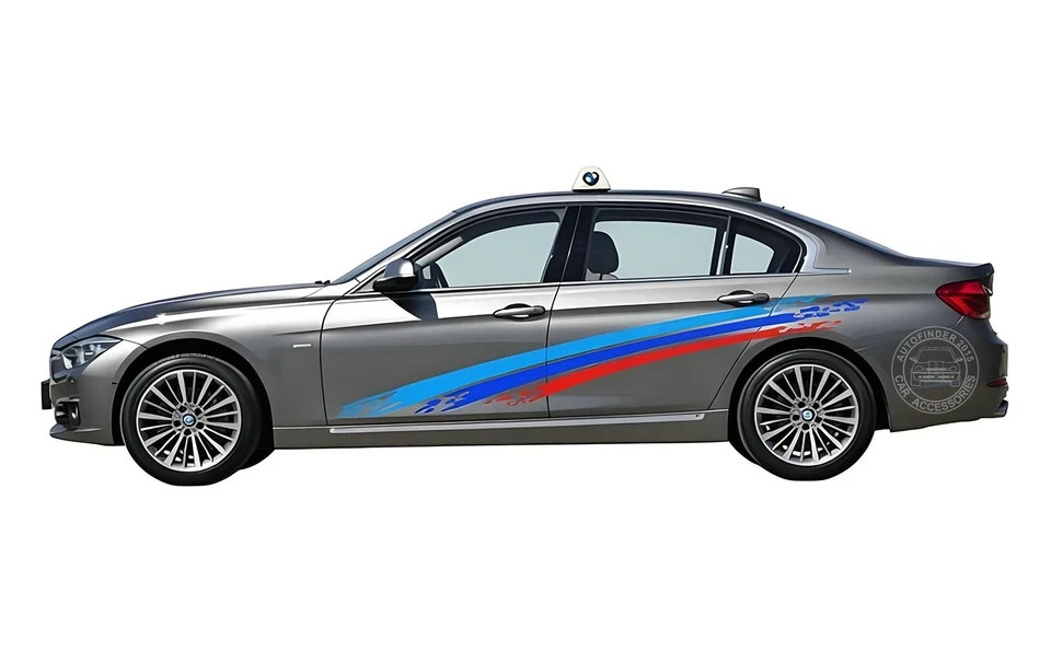 Graphics Tricolor Stripe Car Sticker For BMW X3 X4 X5 X6 Side Door Racing Decals