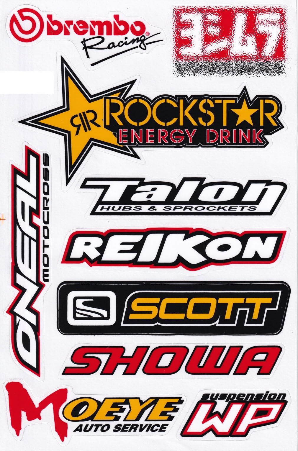 Set of 6 Multicolor Racing Stickers by Biker for Car, Metal, Plastic, Clear