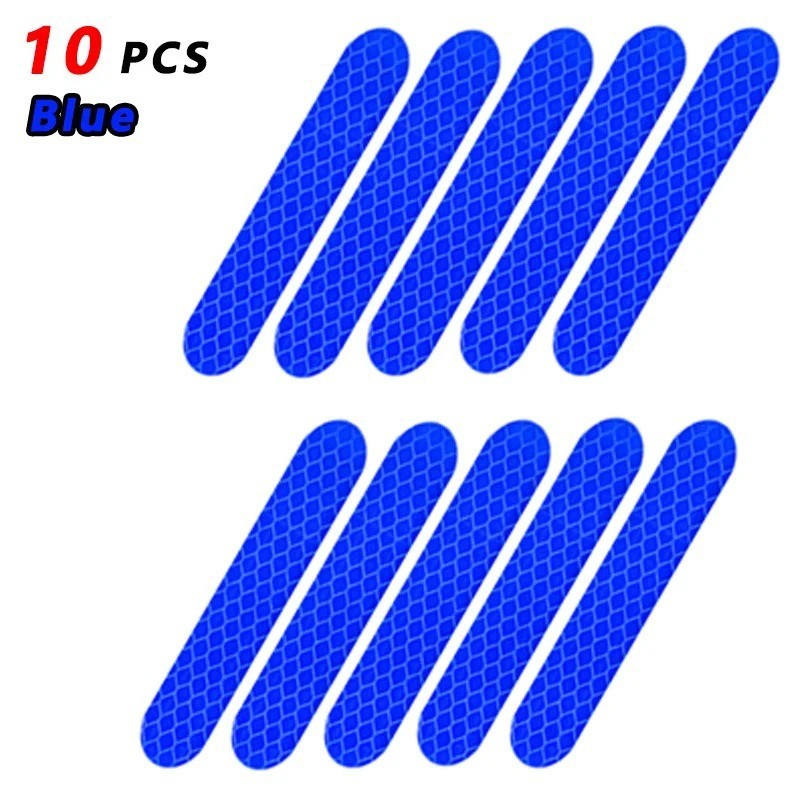 10pcs Reflective Stickers Car Bumper Stickers Night Warning Anti-Collision Tape