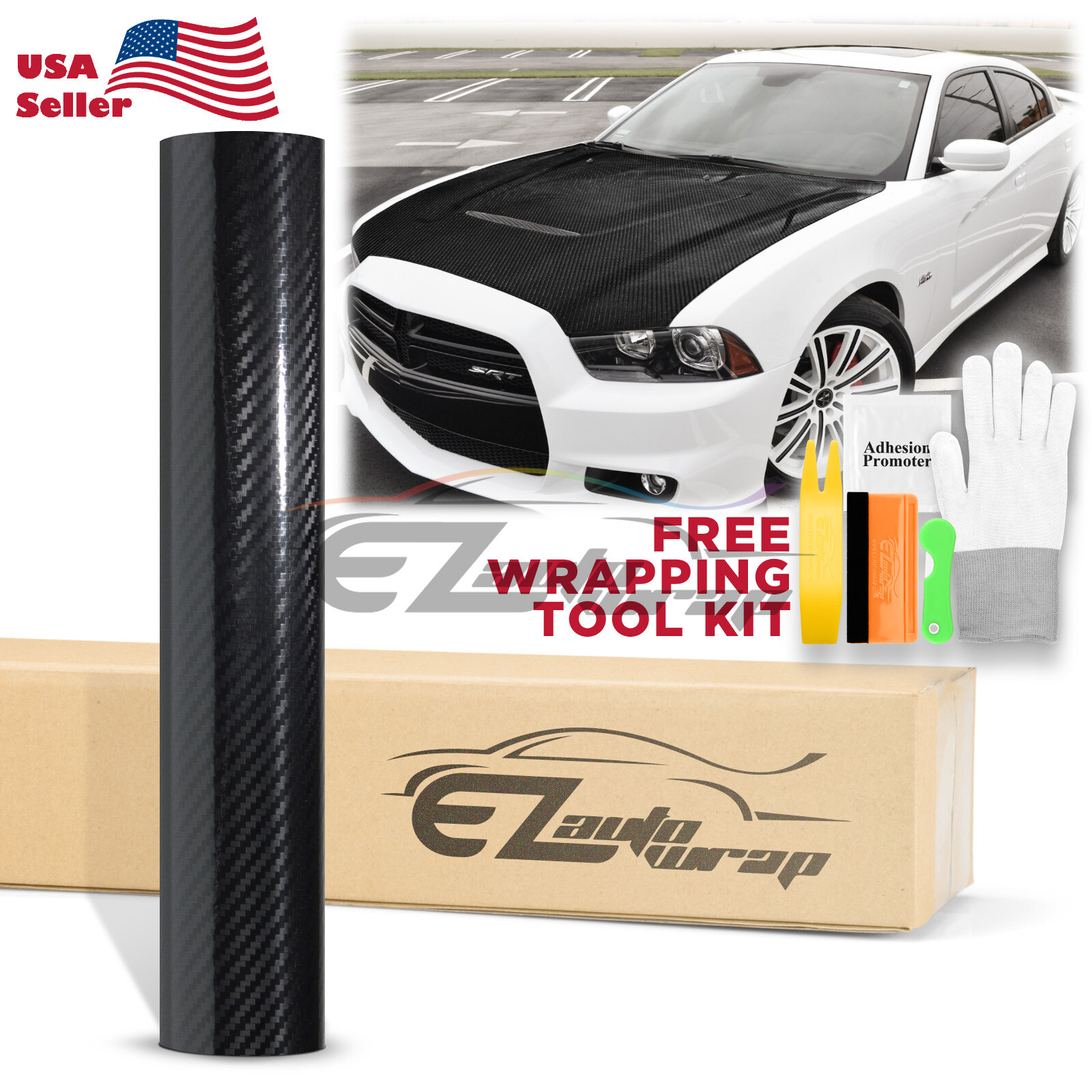 5D Carbon Fiber Black High Gloss Glossy Auto Vinyl Wrap Sticker Decal Sheet Film
