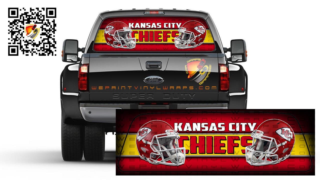 Chiefs Rear Window Perforated Graphic Decal Sticker Trucks Campers Cars SUV