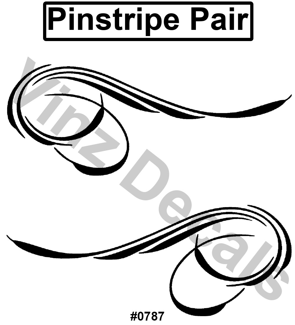 Pinstripe Decal Pair -Many Sizes and Colors to Choose From- Free US Shipping!