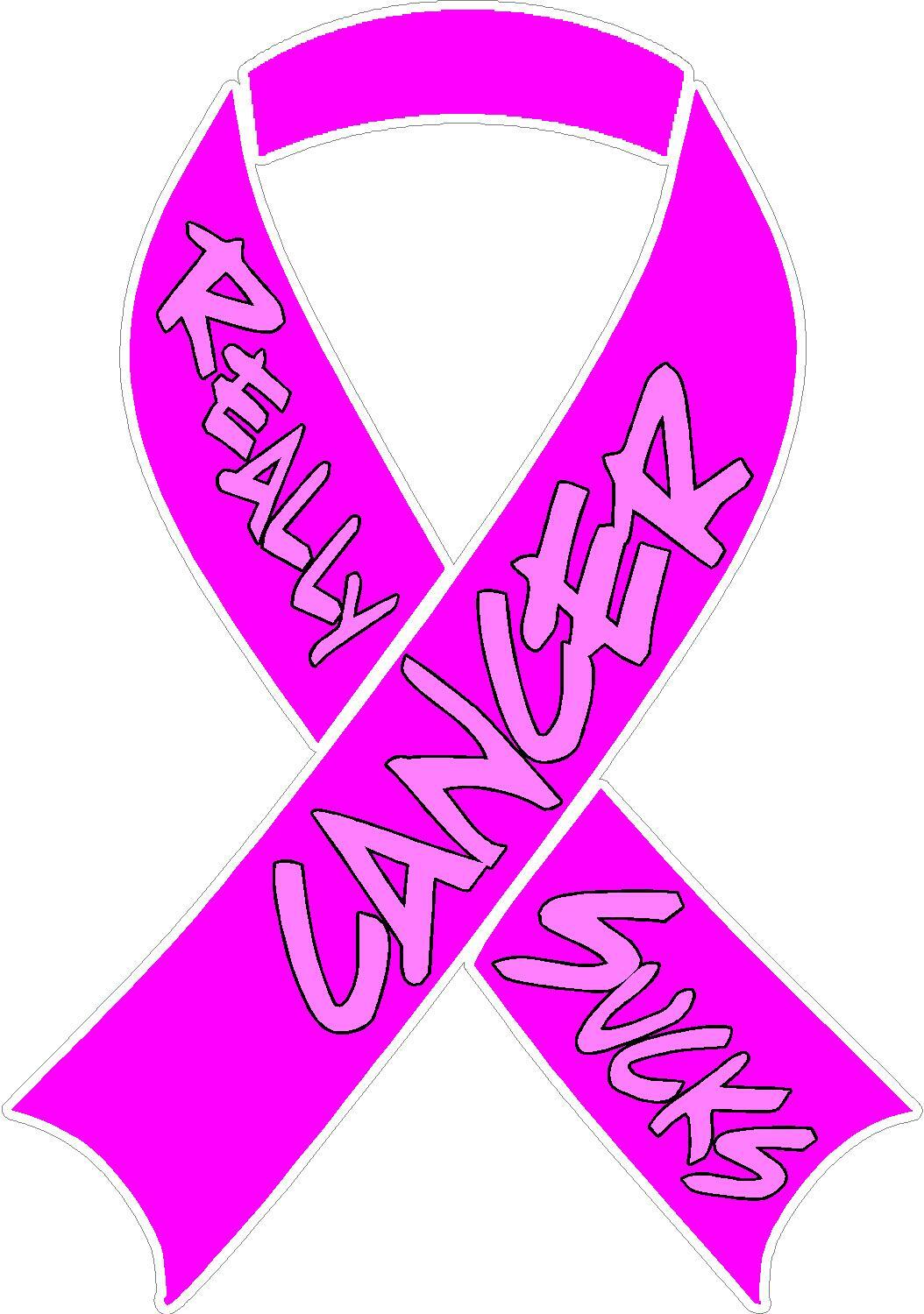 BEAST CANCER REALLY SUCKS PINK RIBBON VINYL DECAL WINDOW STICKER FREE SHIPPING
