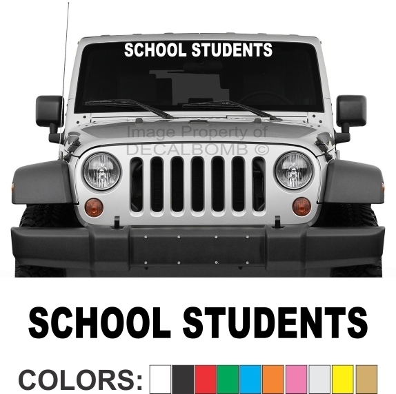 School Students Windshield Decal Sticker Bus Van Car Truck Kid Ride Banner Vinyl