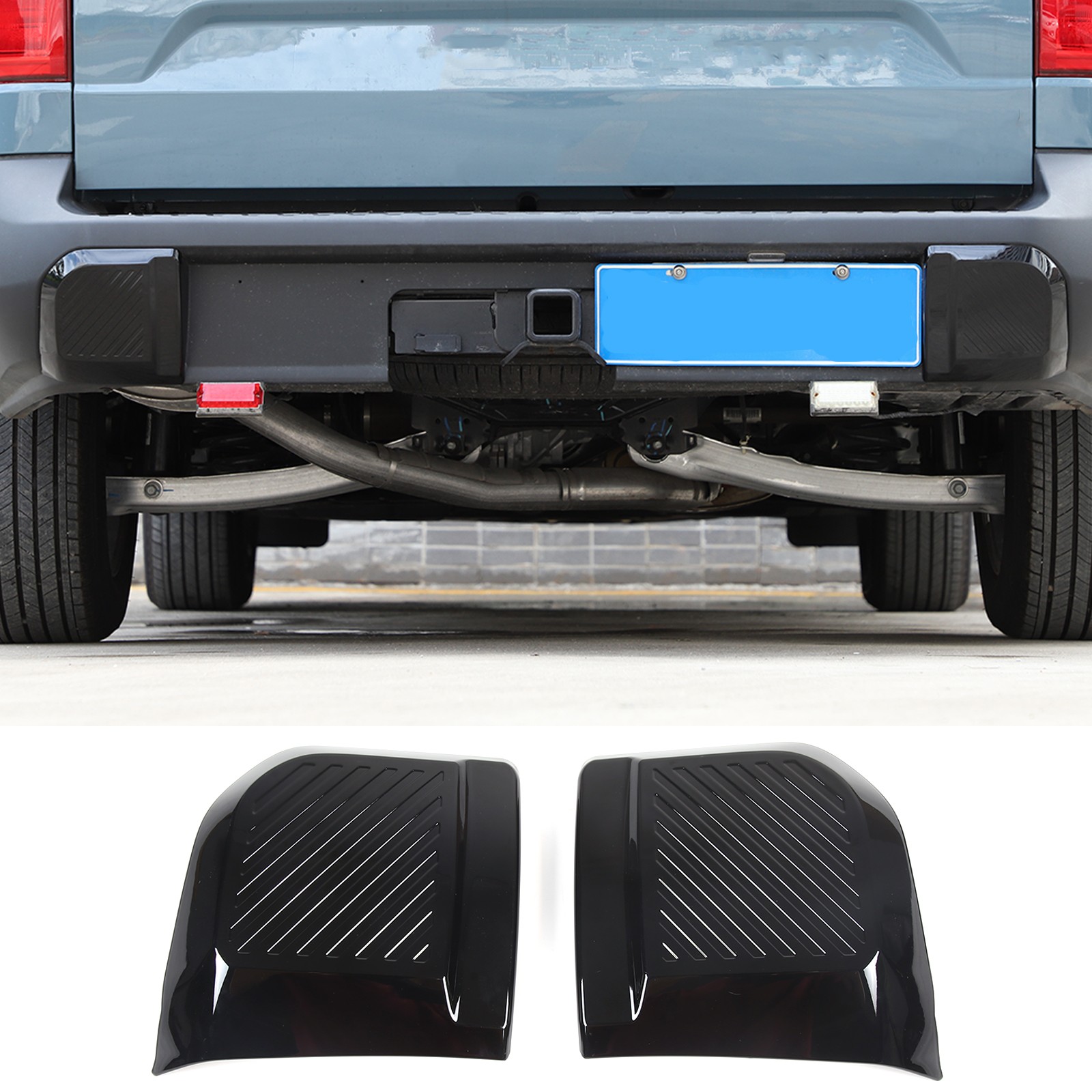Car Rear Bumper Side Impact Trim Cover Piano ABS Black For Ford Maverick 2022+