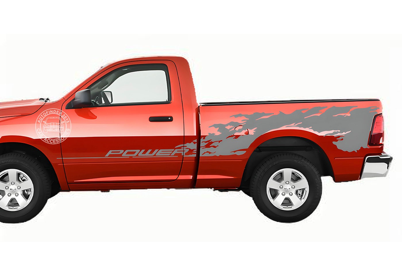 Pickup Truck Distorted Stripe Graphics Sticker For Dodge Ram Toyota Tacoma Hilux