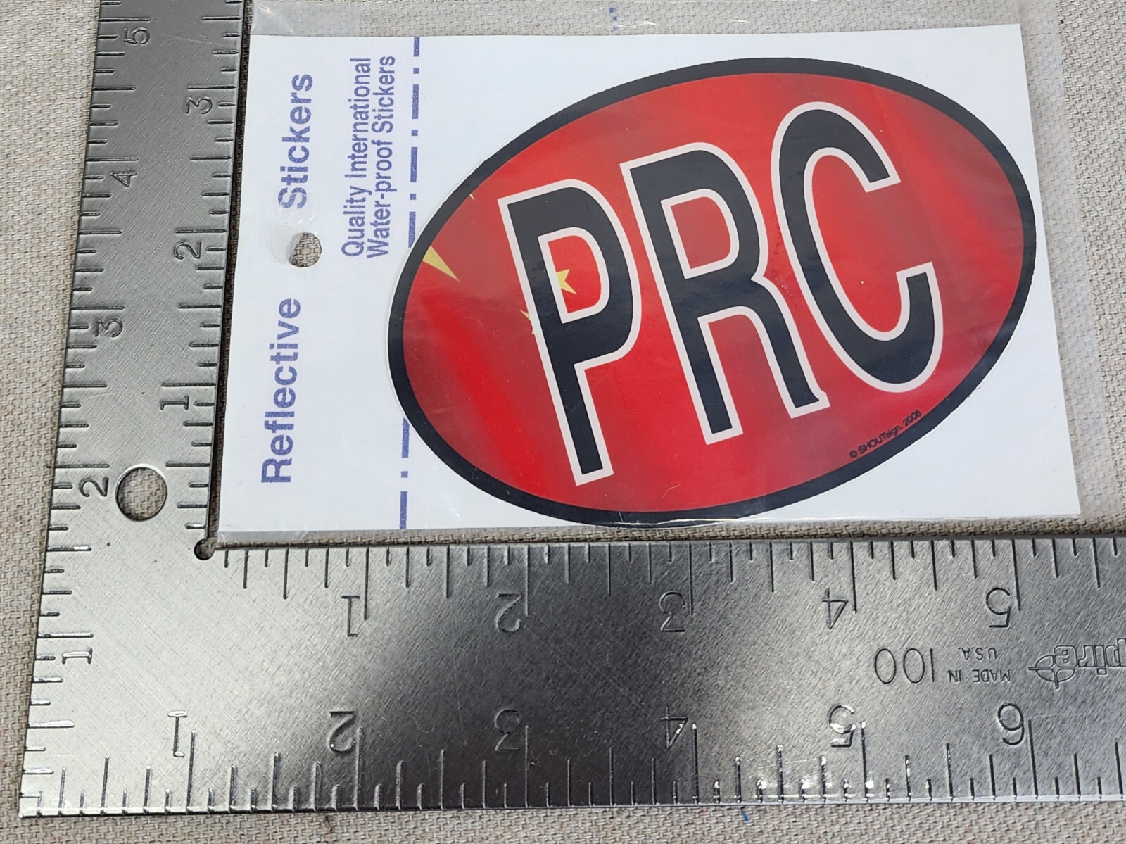 NEW China PRC Oval Reflective Sticker Decal Auto Bumper Country Flag Waterproof