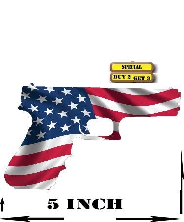 American Flag Pistol Gun Rights 2nd Amendment 5.0″ Sticker Decal p100