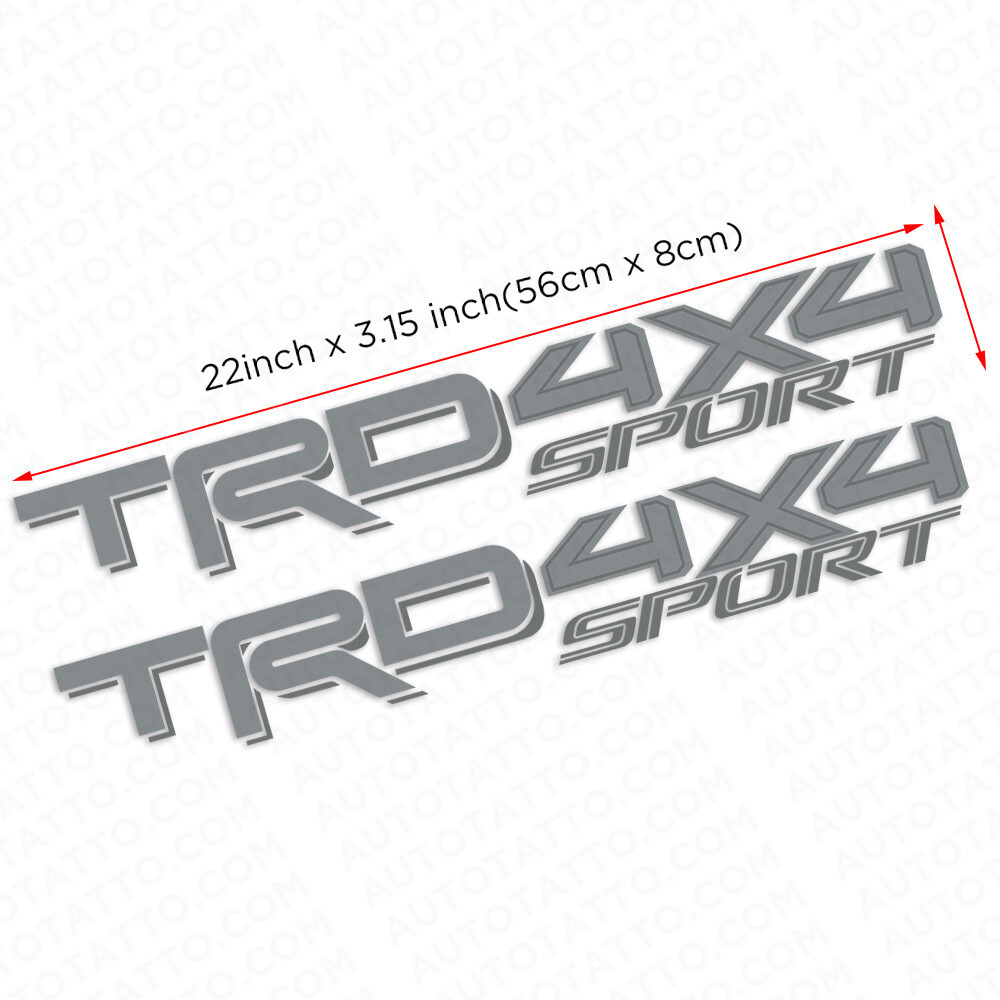 2x 3D TRD 4×4 Sport Dark Grey Pickup Side Bed Truck Logo Sticker Decal Limited