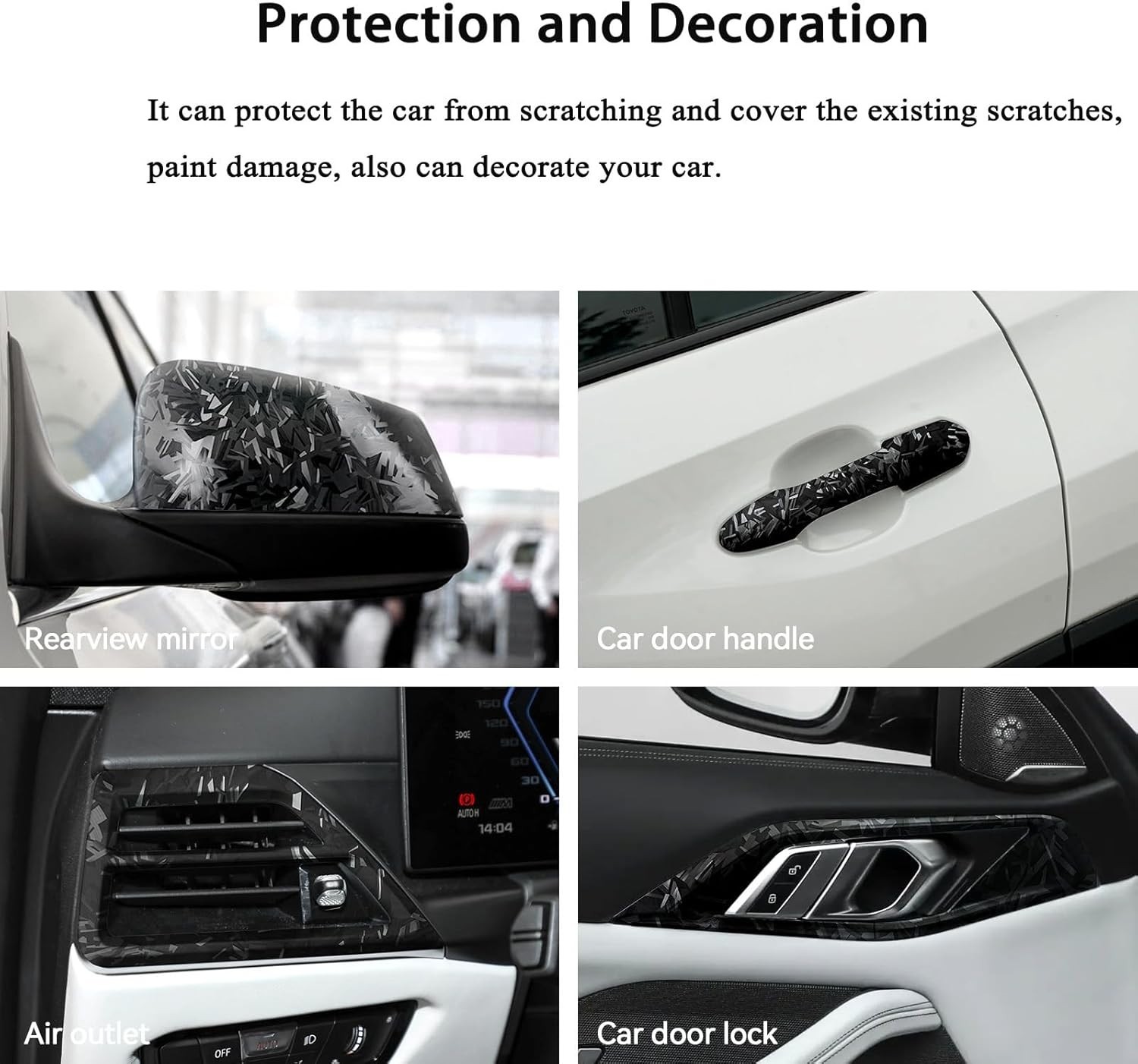 High-Quality Forged Carbon Fiber Vinyl Wrap for Cars, 1FT x 5FT – Easy Install