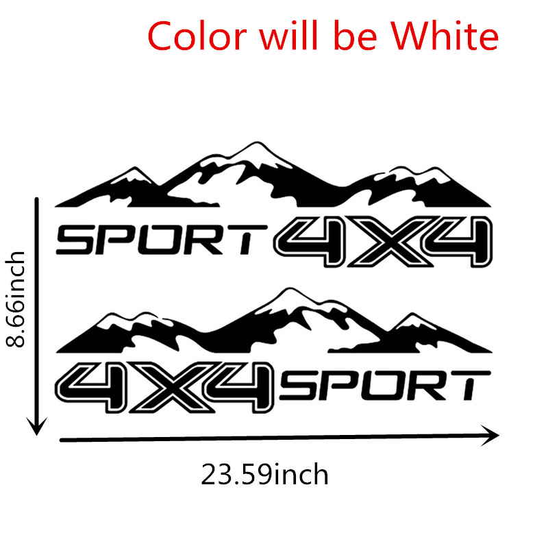 2Pcs Car Outdoor Stickers PVC Body Decals 4X4 Sport Parts For Off Road Pickup