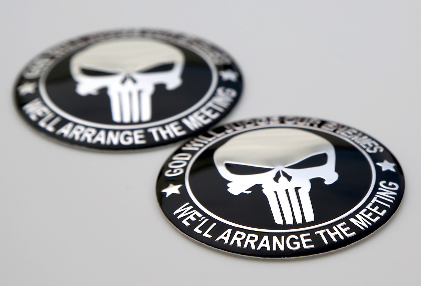 2x 3D Metal Molon Labe Sticker 2nd Amendment Decal Emblem NRA 2.2″ DOME SHAPE