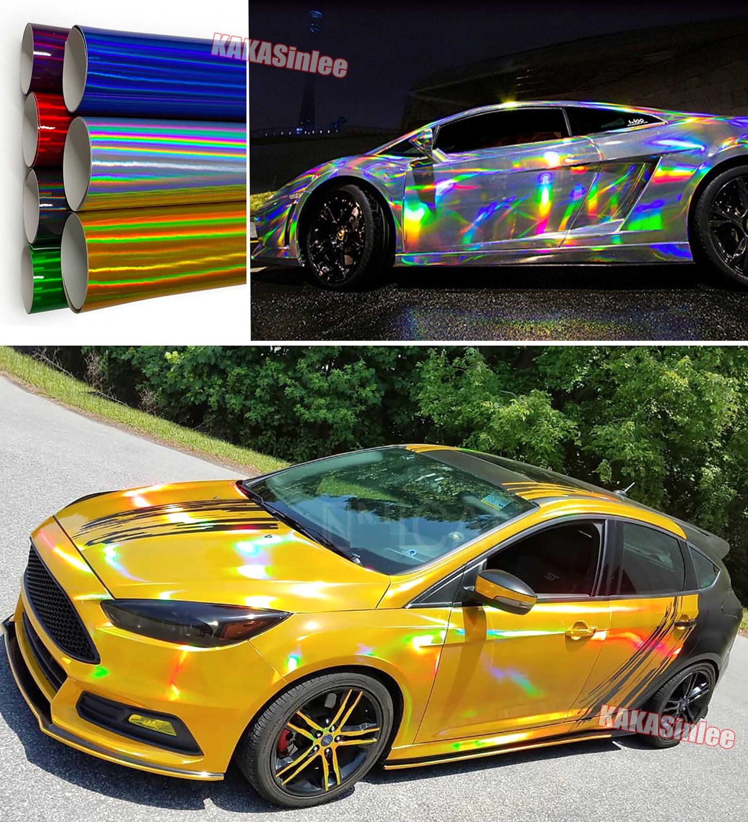 Bubble Free Glossy Laser Chrome Chameleon Mirror Car Vinyl Wrap Decal Sticker US
