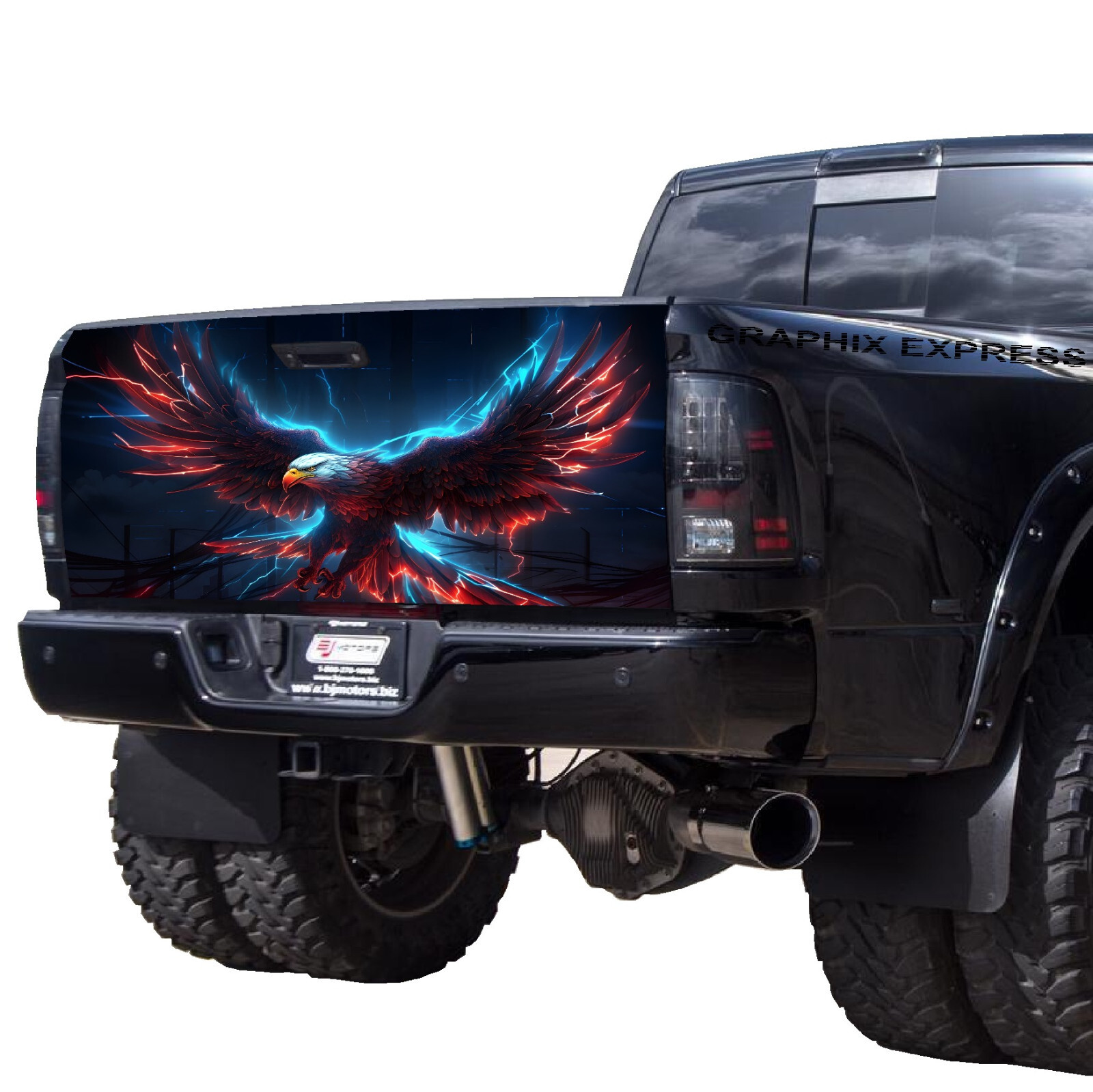 Tailgate Wrap American Flag Eagle Vinyl Graphic Decal Sticker, Pickup Decal T344