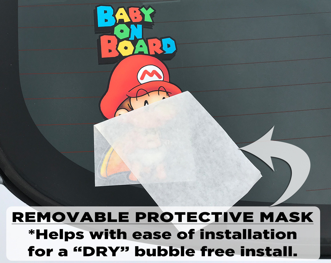 Mario Baby On Board BumperSticker Baby on Board Super Mario Bros Car Decal