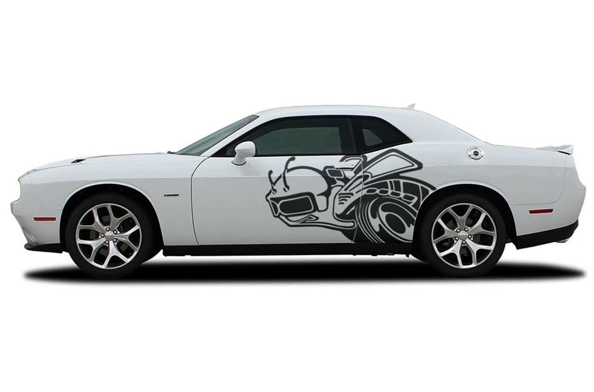 For 2008-2023 Dodge Challenger Side Body Graphic SUPER RUMBLE BEE Door Decals