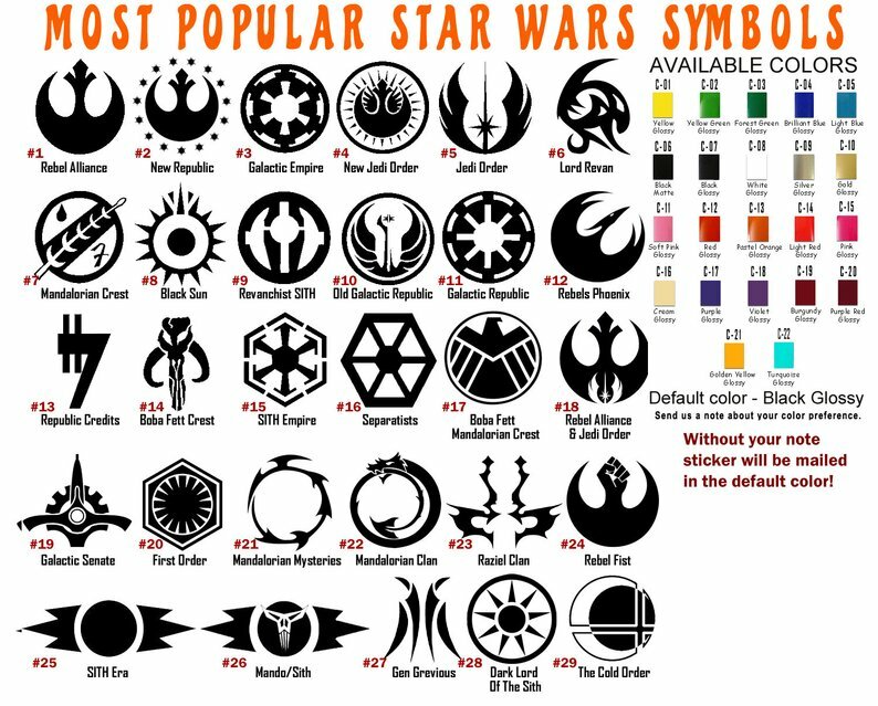 Star Wars Symbols Vinyl Decal Sticker Car Helmet Window Laptop StarWars Logo Art