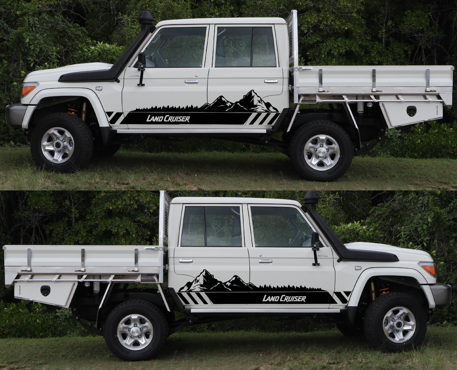 Side Stripe Decals Toyota Landcruiser 70 79 Series Graphics Mountains