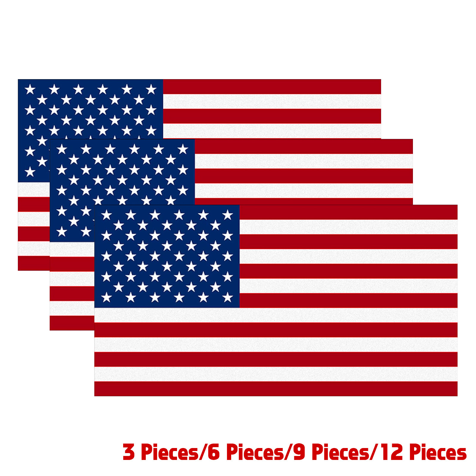5X3 Inches Thin Line US Flag Decal Reflective Stripe American Flag Car Stickers