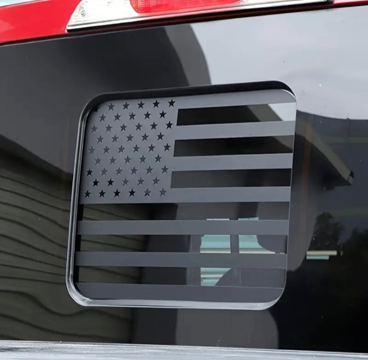 Rear Middle Window American Flag for Ford F-150,250,350 2015-2023 Vinyl BLACK