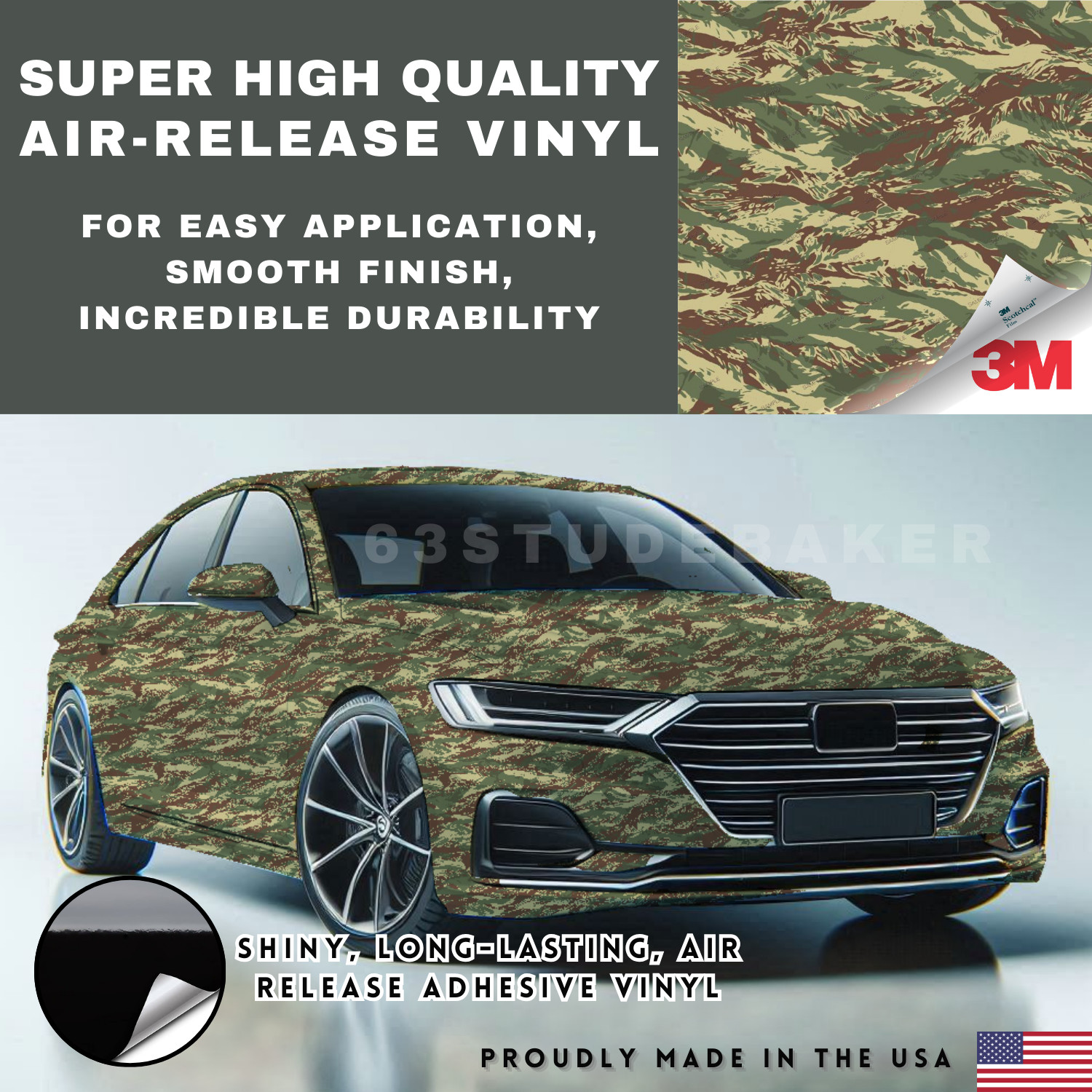Premium Camouflage Camo Vietnam Tiger Car Vinyl Wrap Sticker Decal Sheet Film