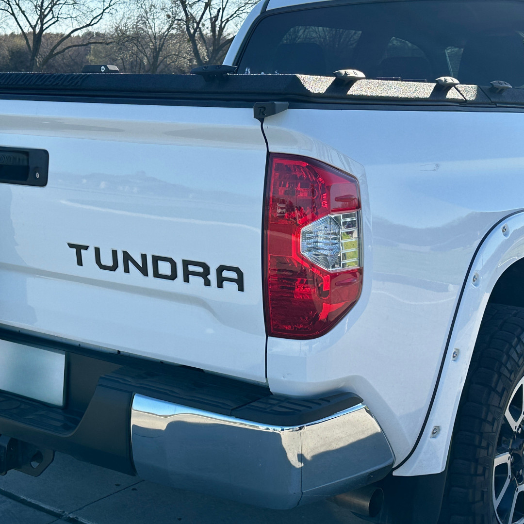 BLACK Tailgate Insert Letters Decal Vinyl Stickers for Toyota Tundra 2014-2021