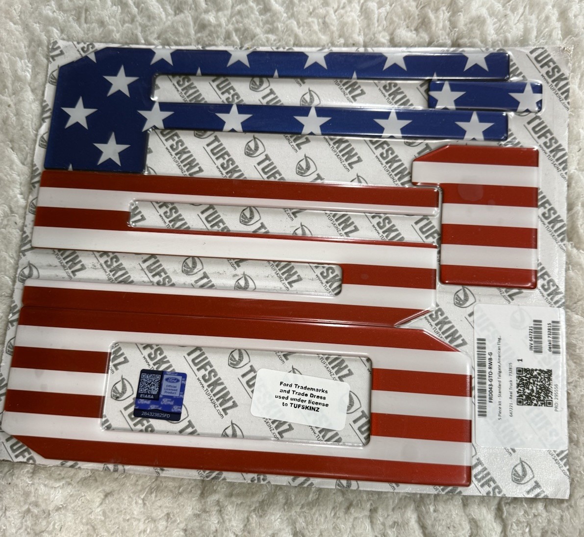 2021-2026 TUFSKINZ F-150 American Flag Standard Tailgate Letter Inserts License