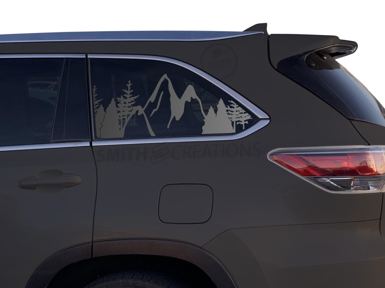 Fits 2014-2019 Toyota Highlander Trees and Mountain Scene Window Decal