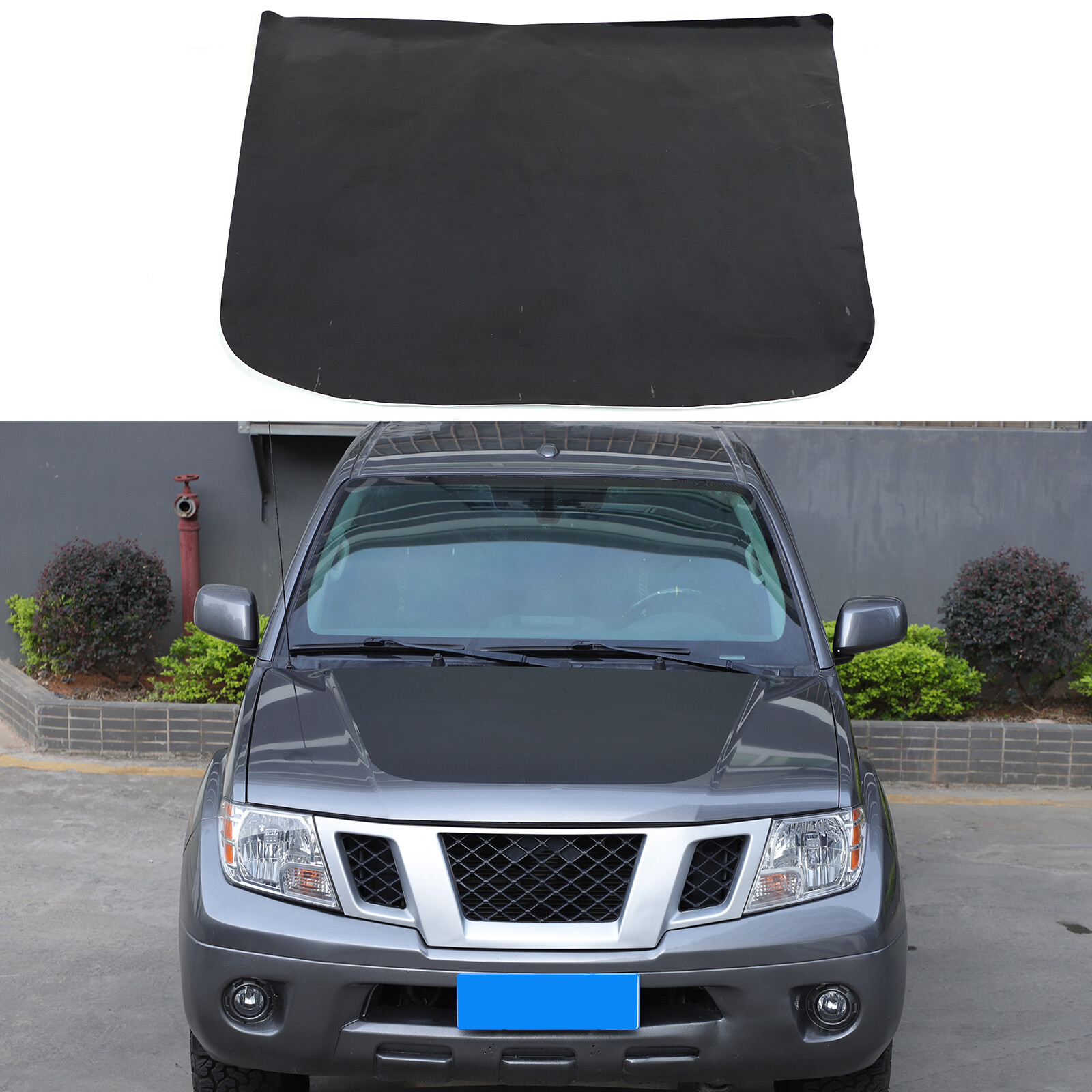 Black Front Exterior Hood Trim Sticker Decal For Nissan Frontier 2009-2017
