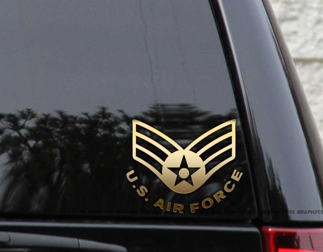 USAF Air Force Rank Veteran Vinyl Decal Sticker