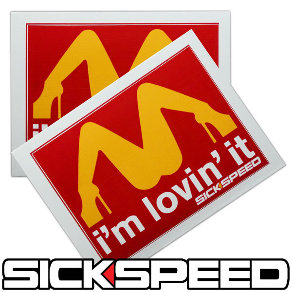 2PC SICKSPEED I’M LOVING IT VINYL STICKER DECAL STICKERBOMB BOMB FUNNY SPOOF A