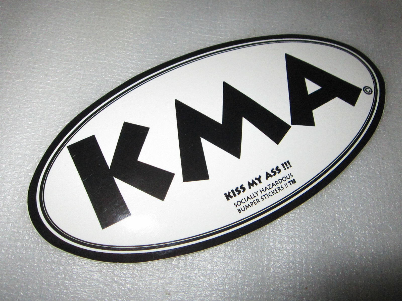 KMA KISS MY ASS!!! BUMPER STICKER 7″ x 3.5″ socially hazardous brand novelty