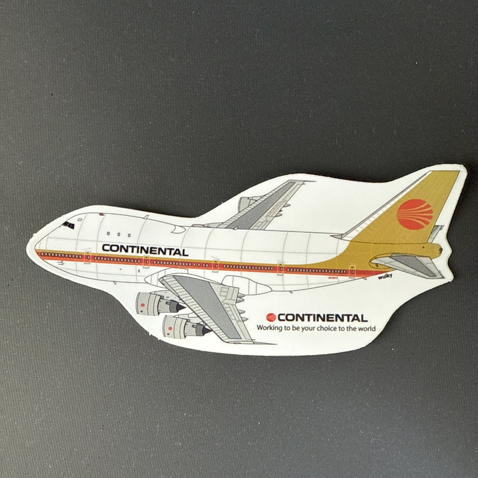 Sticker Continental B747-100 3 Inches X 6 Inches