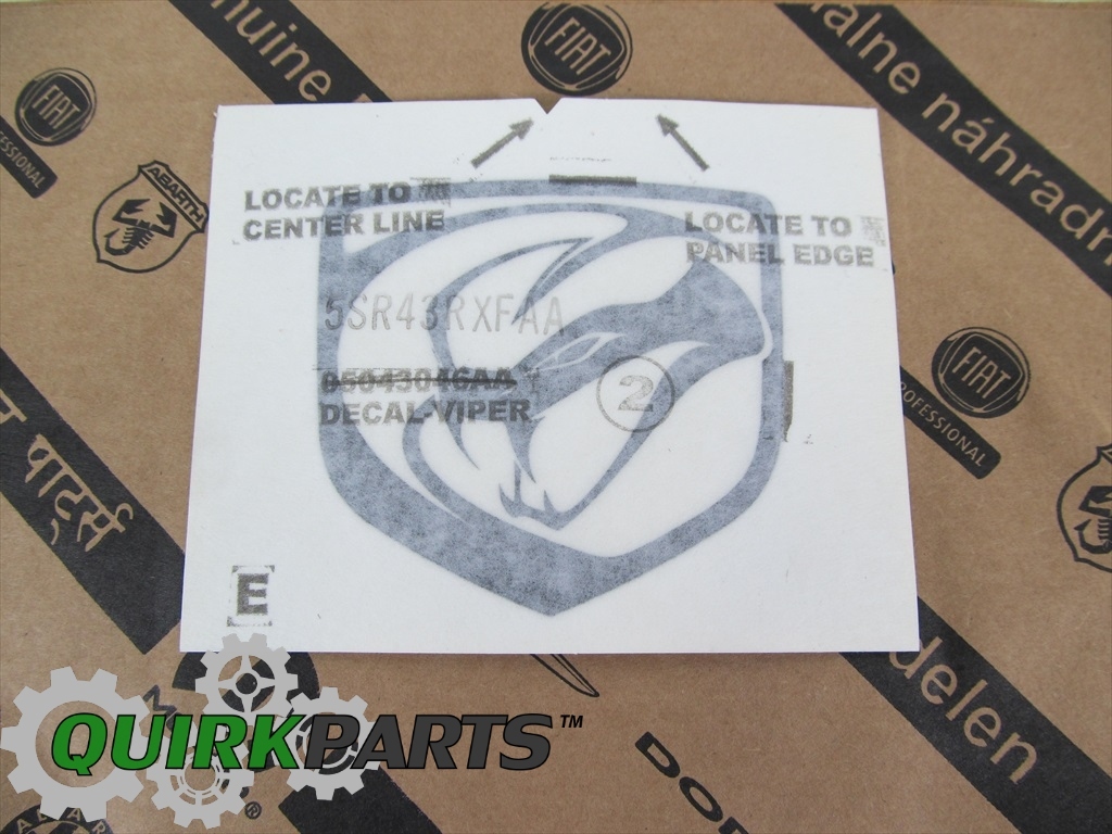 2014-2017 DODGE VIPER DECAL EMBLEM BADGE OEM NEW MOPAR GENUINE