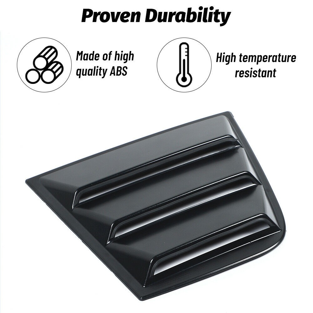 For Dodge Charger 2011-2023 Side Rear Window Louver Shutter Cover Trim Black