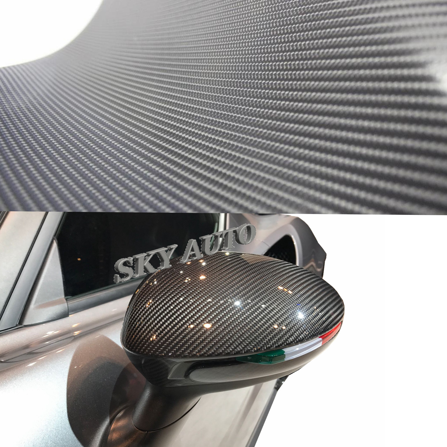 New 7D Dark Gray Shinny GLOSSY Carbon Fiber Vinyl Wrap Sheet With Air Release