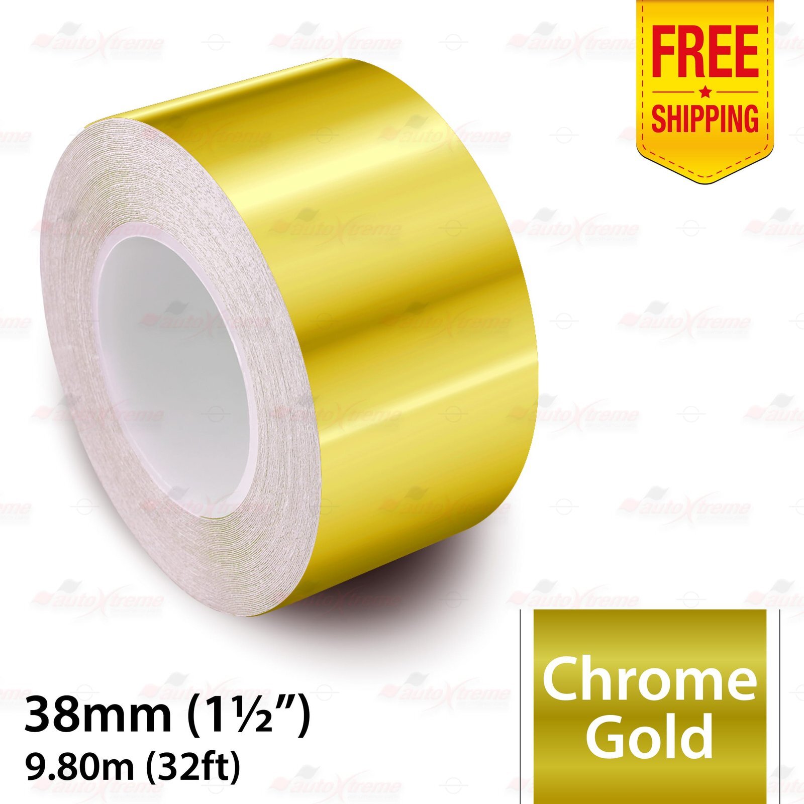 1.5″ 38mm PinStriping Pin Stripe Tape Styling Decal Vinyl Sticker CHROME GOLD