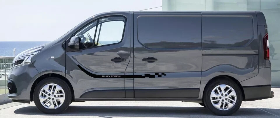 Fits Renault Trafic Black Edition Side Stripe Graphics Both Sides Decals LWB