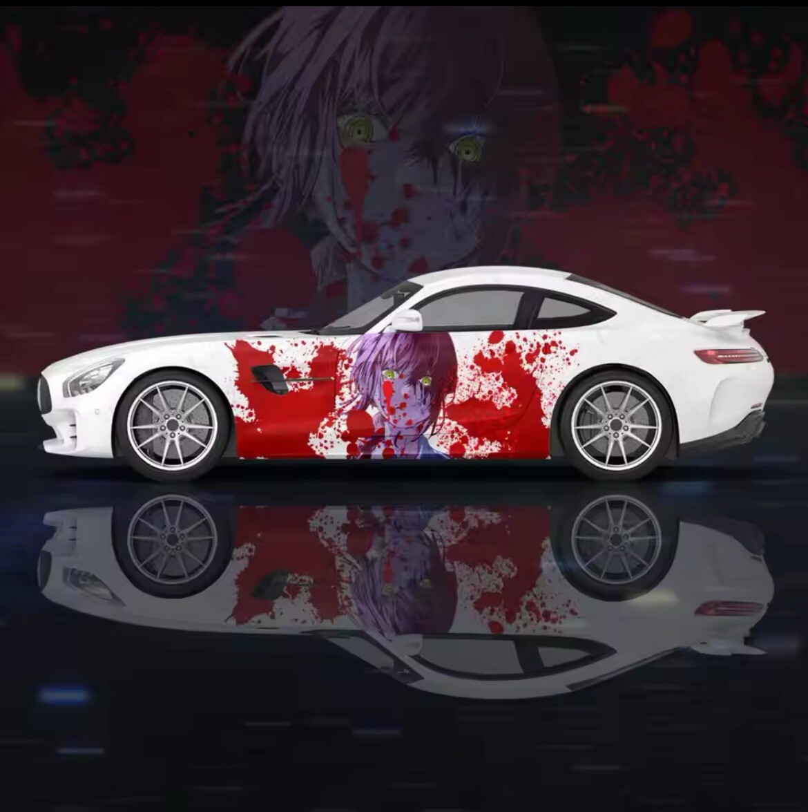 Itasha Custom Car Decals; Anime Inspired Car Decals; Itasha Side Decal,Both Side
