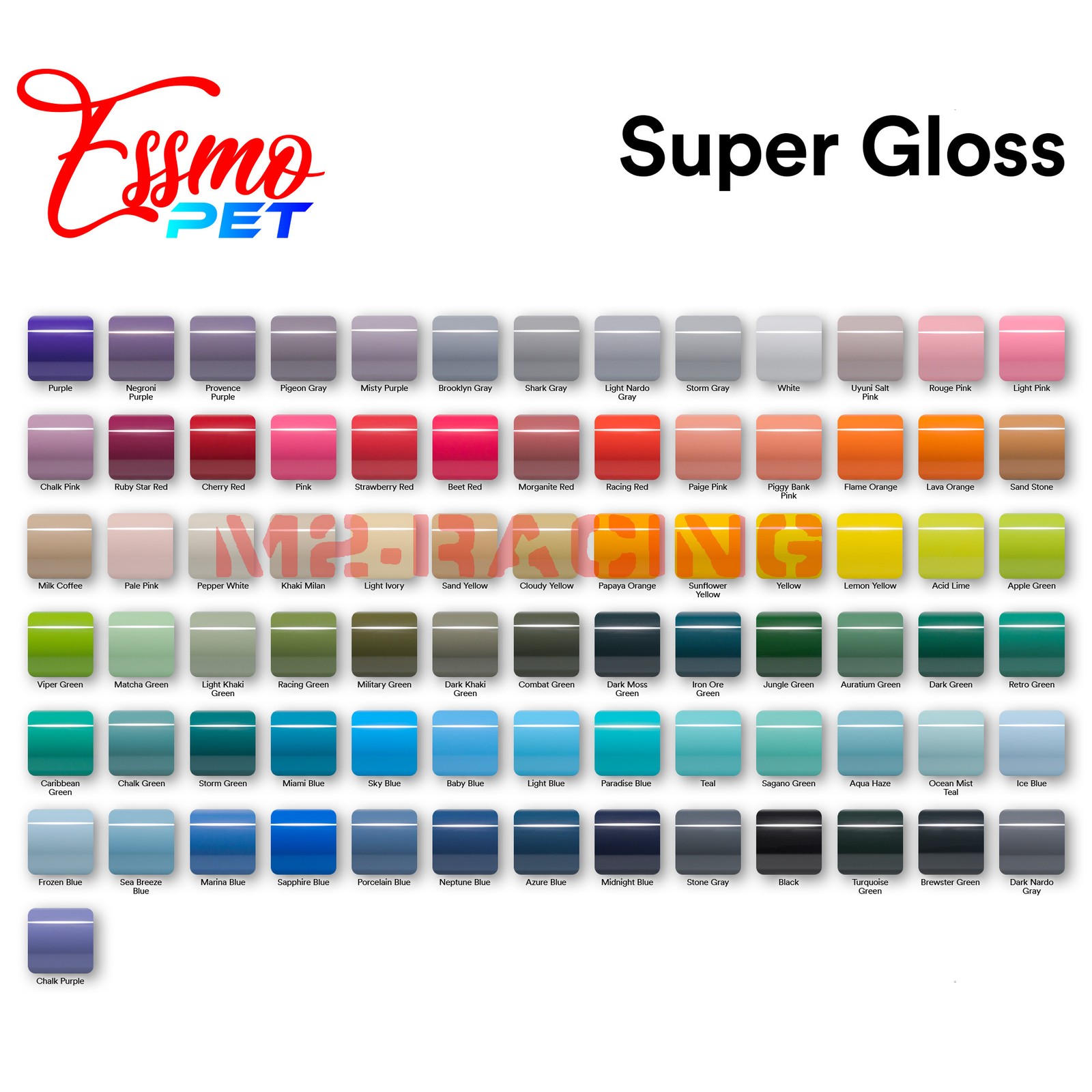 ESSMO PET Super Gloss Neptune Blue Car Vehicle Vinyl Wrap Decal Sheet Like Paint
