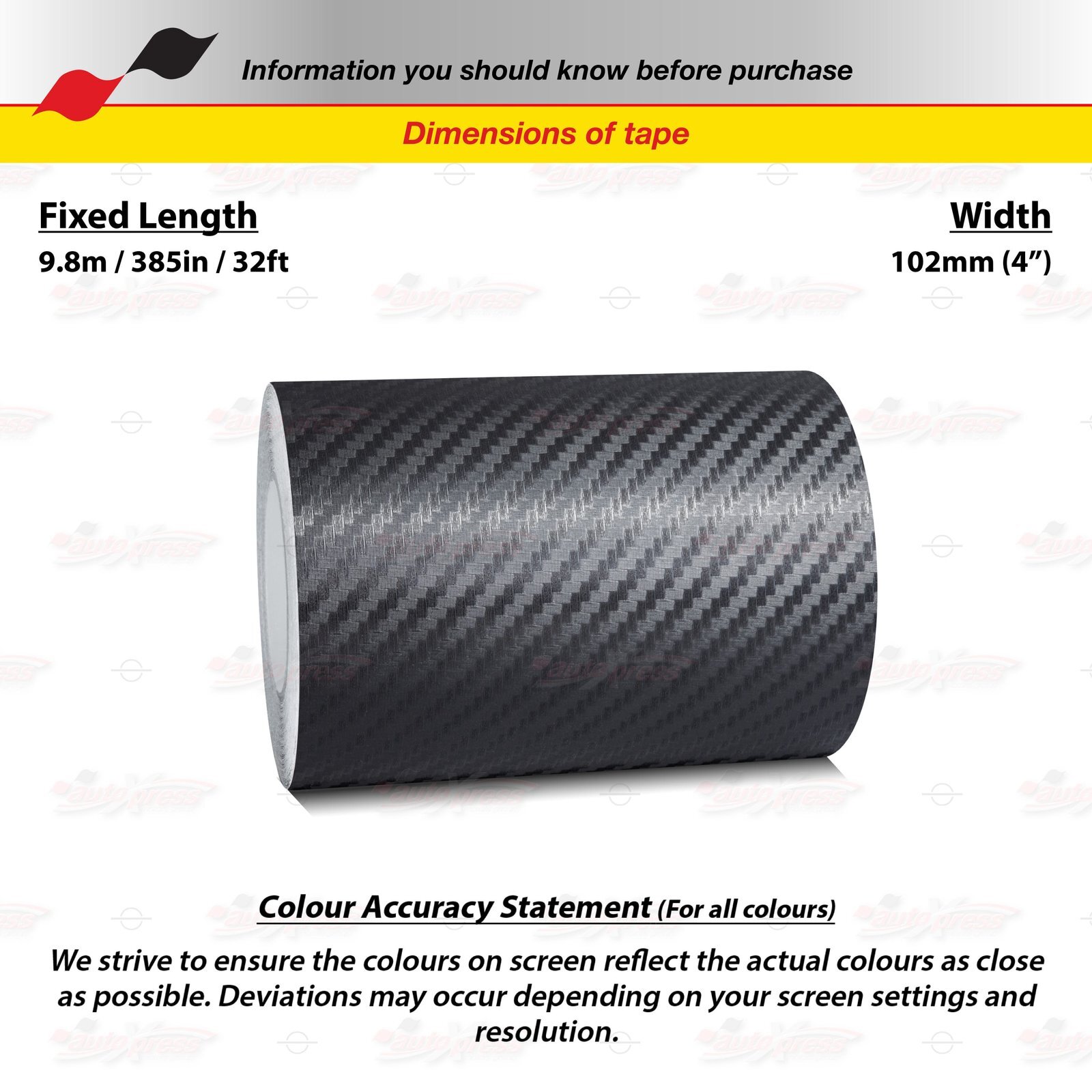 CARBON FIBER BLACK 4″ 102mm Roll PIN STRIPE PinStriping TAPE Decal Vinyl Sticker