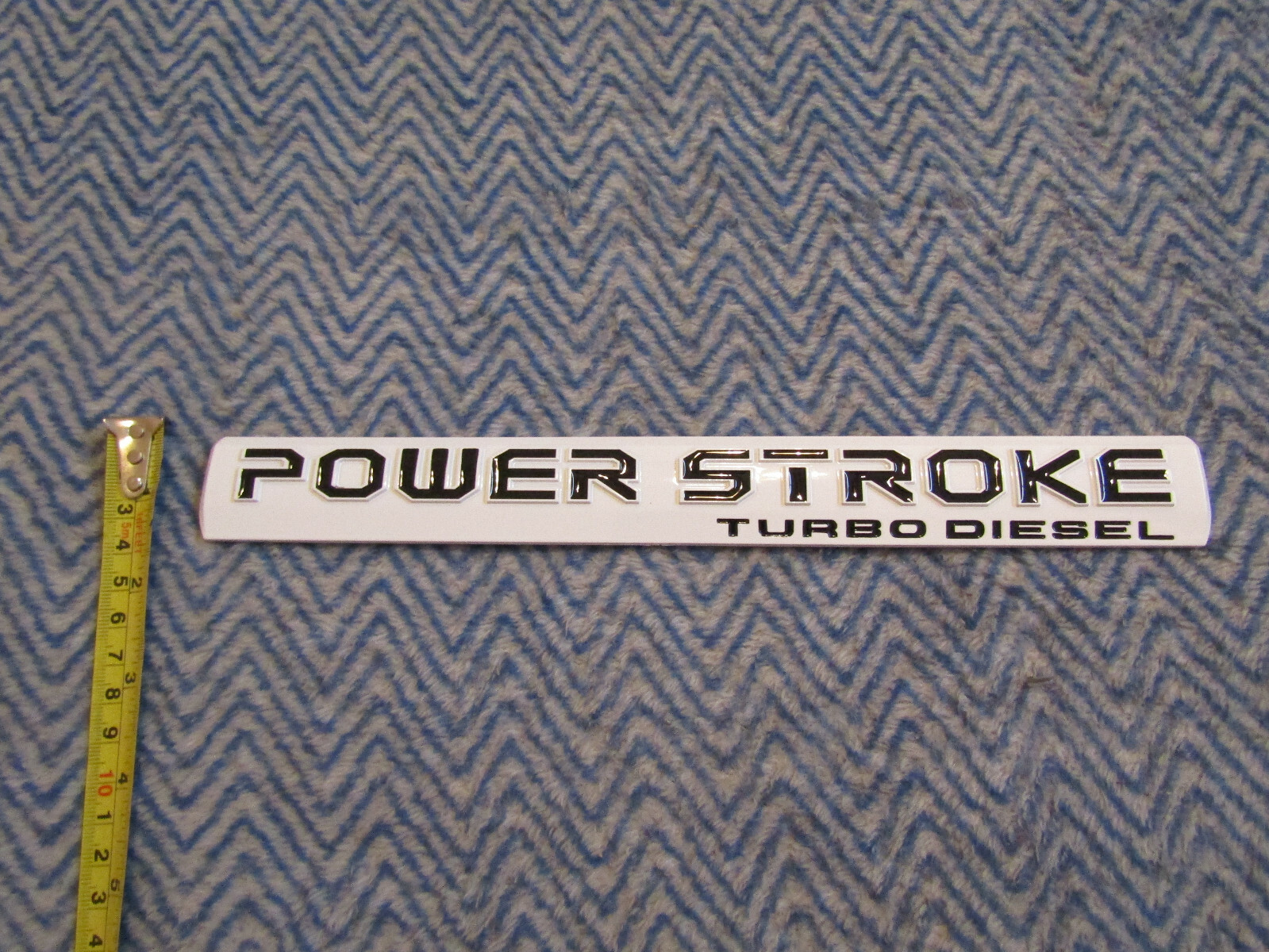 6.4L 6.4 POWER STROKE TURBO DIESEL EMBLEM FITS FORD F250 F350 BLACK ON WHITE 15″